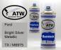 Preview: Ford, Bright Silver Metallic, TX / M6975: 400ml Sprühdose + 400ml Klarlack - Set, von ATW Autoteile West.